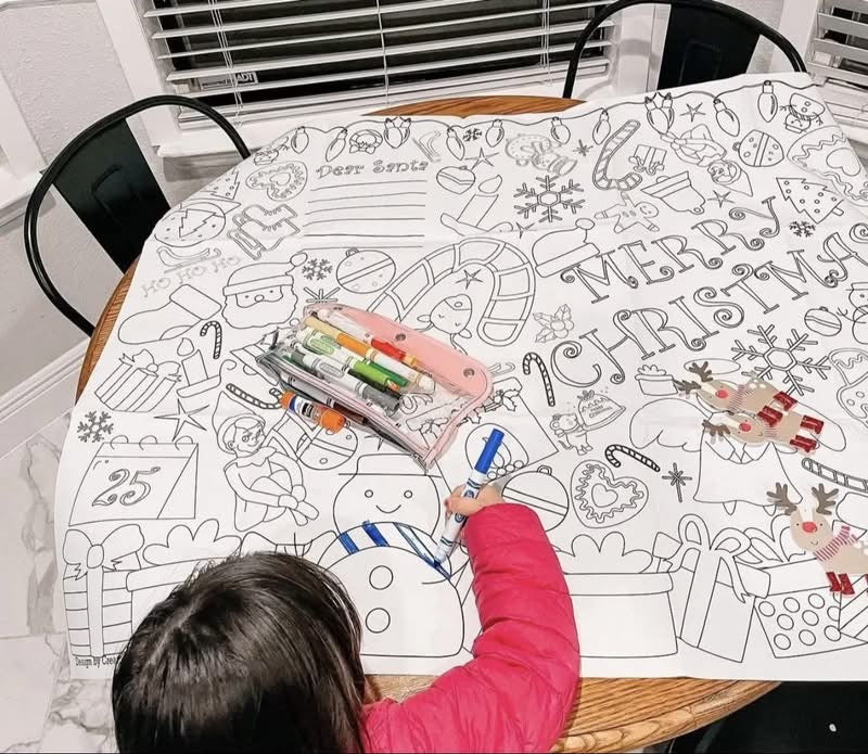 🎄✨ CHRISTMAS COLORING TABLECLOTH PREORDER! ✨🎄