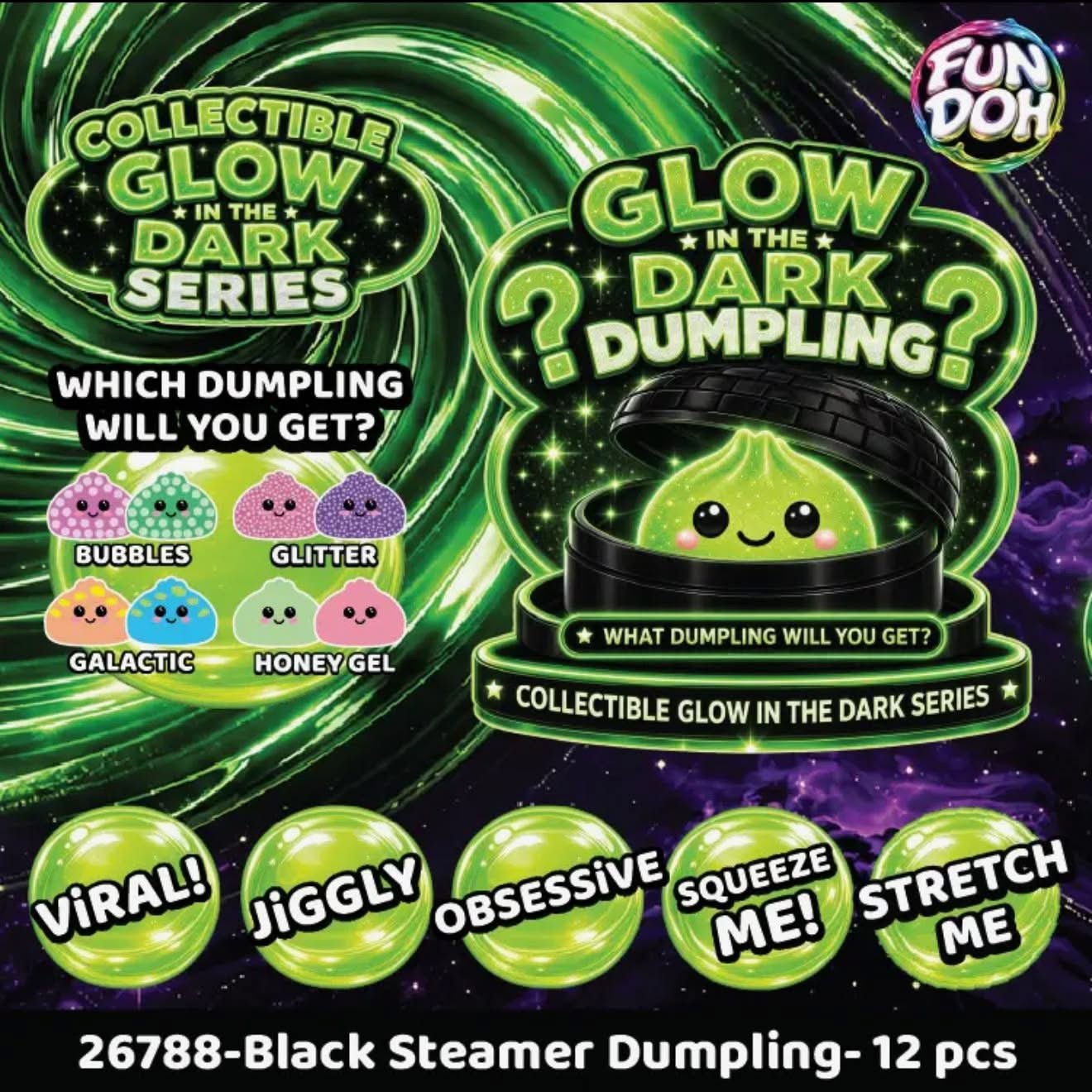 👀💚 NEW PREORDER — GLOW-IN-THE-DARK MYSTERY DUMPLINGS! 💚👀