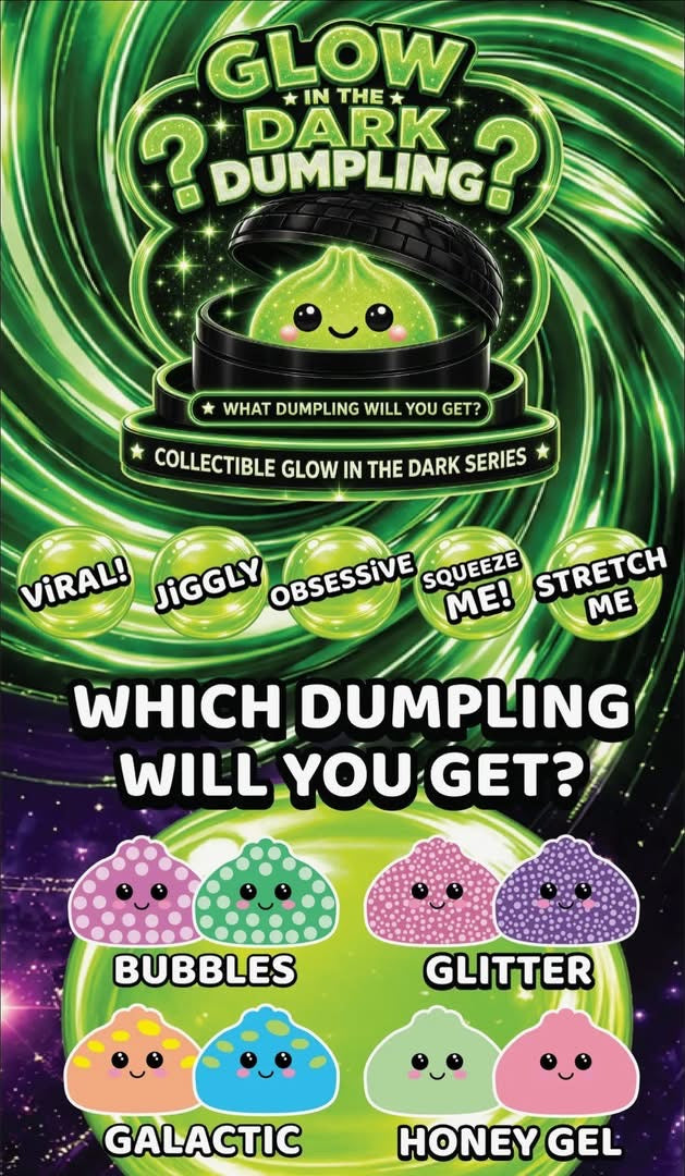 👀💚 NEW PREORDER — GLOW-IN-THE-DARK MYSTERY DUMPLINGS! 💚👀